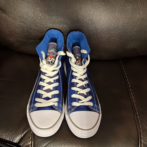 SALE!!! Final!!! Ed Hardy high top sneaker blue skull print size 11 - Picture 7 of 11